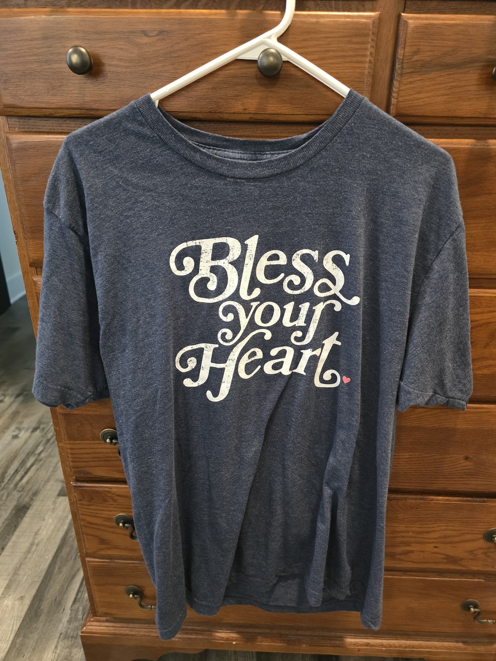 Tultex Navy Blue Graphic Tee, "Bless Your Heart",size XL